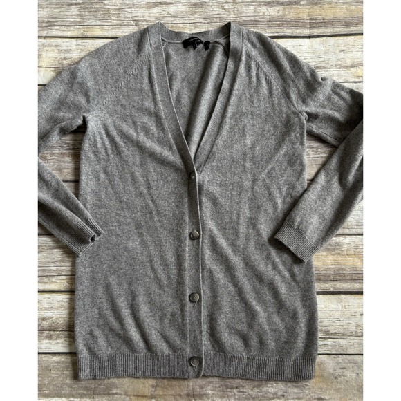 Theory 100% Cashmere Gray 4 Button Cardigan Size S - Picture 1 of 6